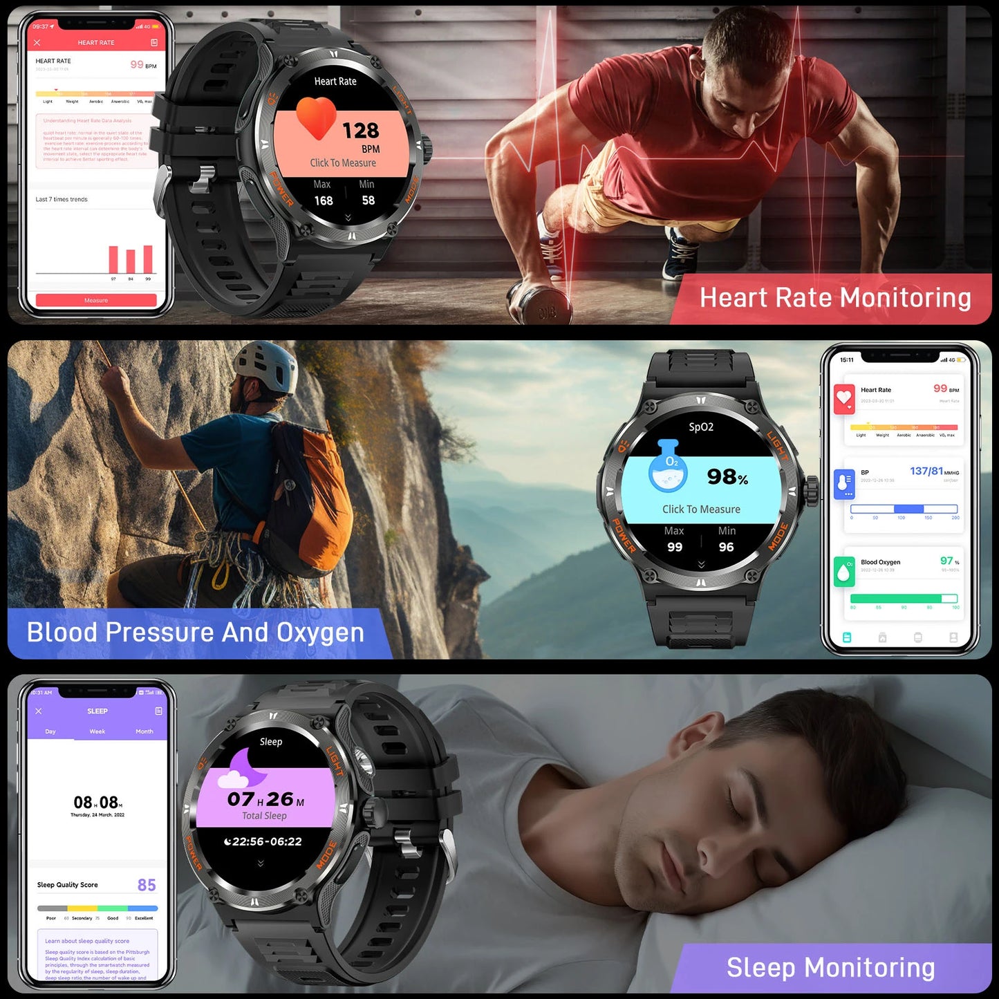 LaNikar Smart Watch 3ATM Waterproof
