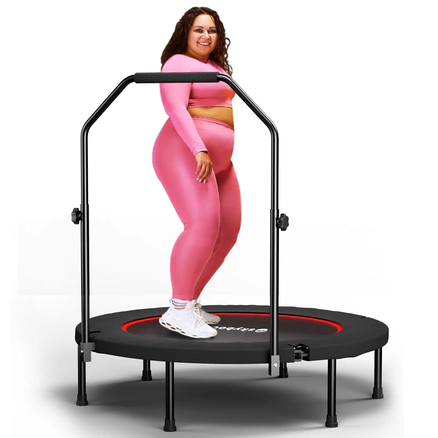 NONE Rebounder Trampoline Foldable With U Bar Handle 350lb