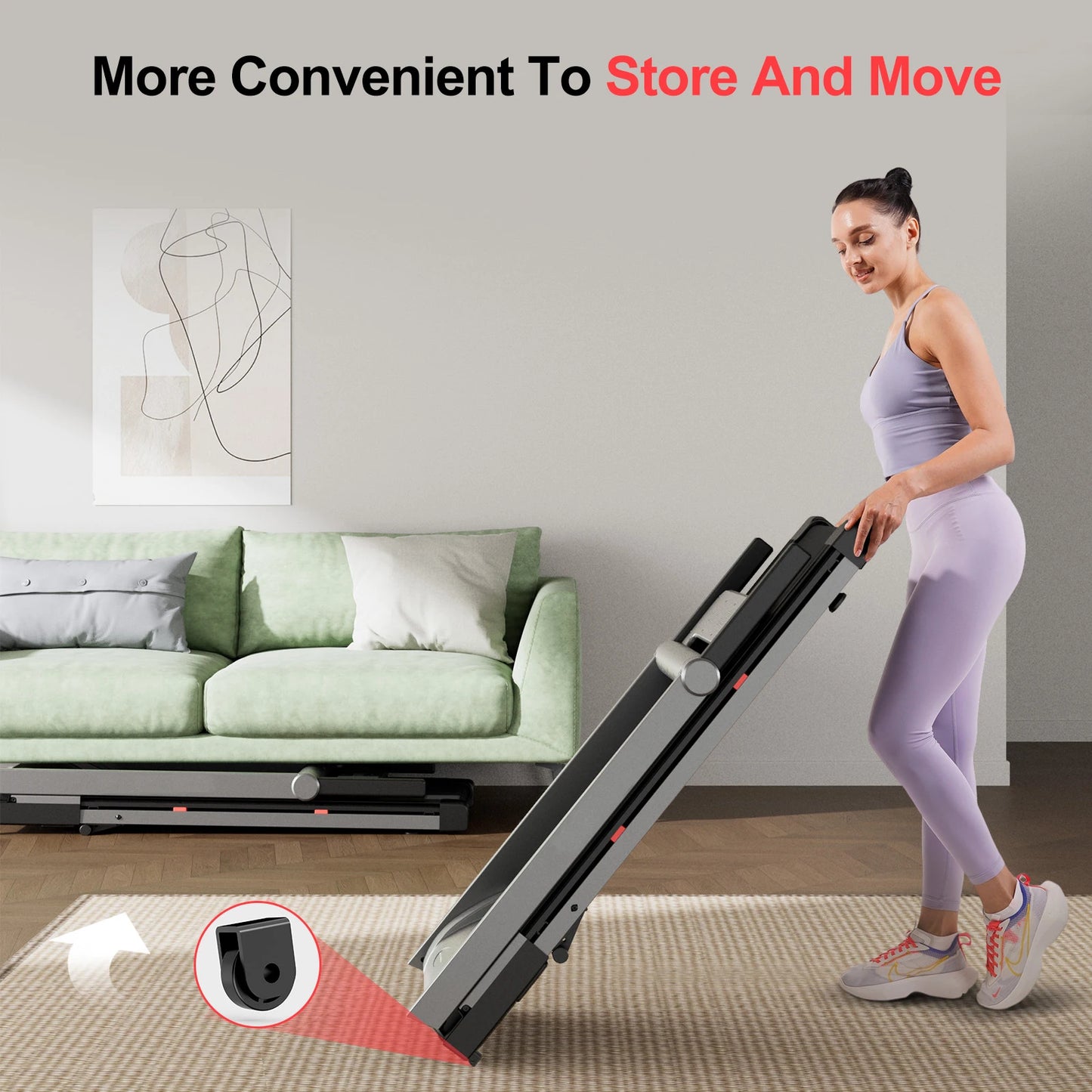 Superun Foldable Incline Treadmill With Hand Rail