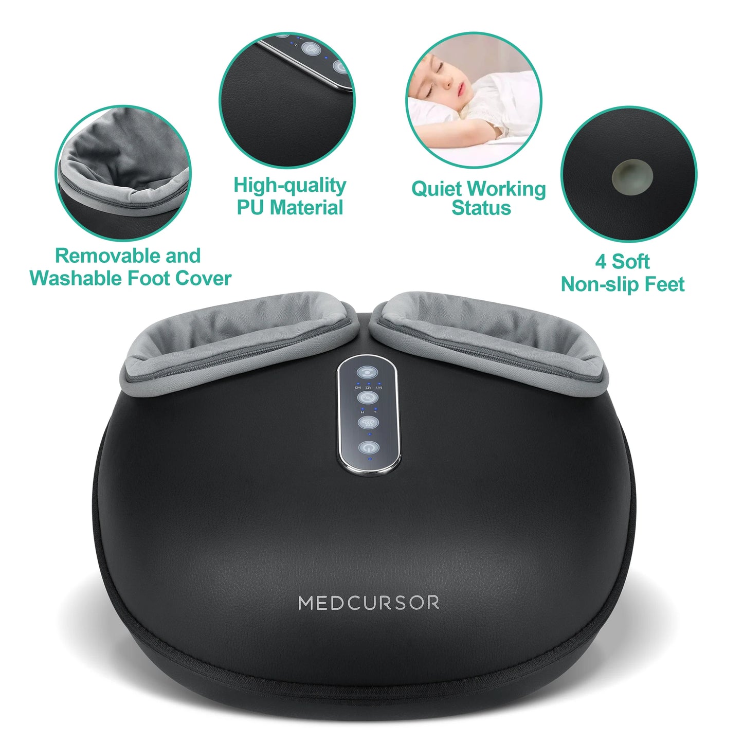Medcursor Shiatsu Foot Massager With Heat Rollers