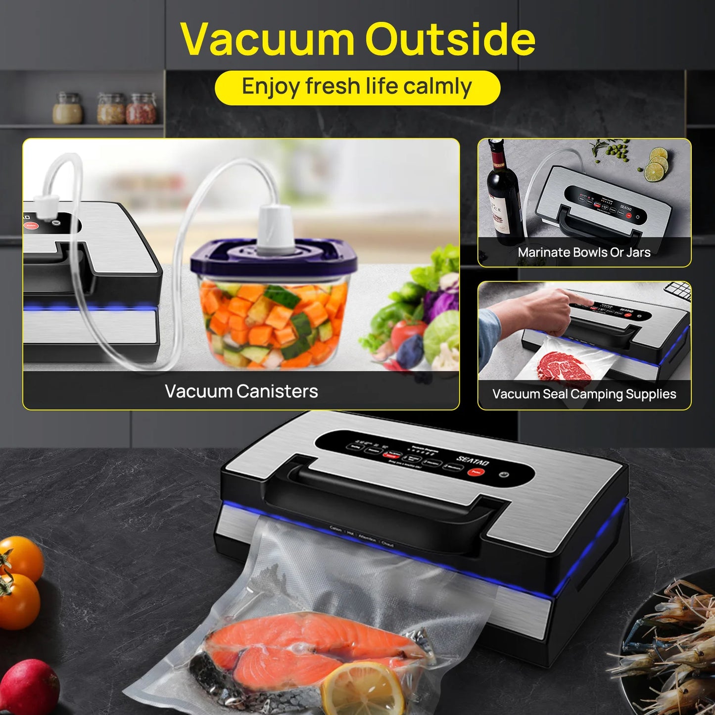 Seatao VH5188 Vacuum Sealer With Built-In Cutter