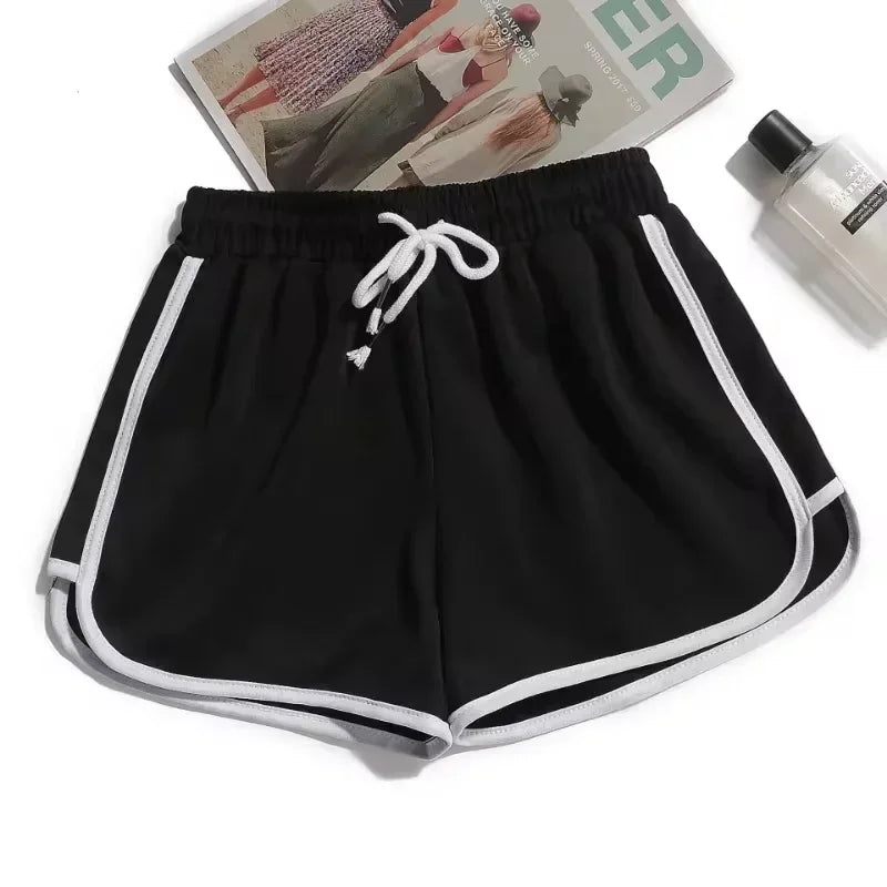 Striped Sports Shorts Women Loose Wide Leg