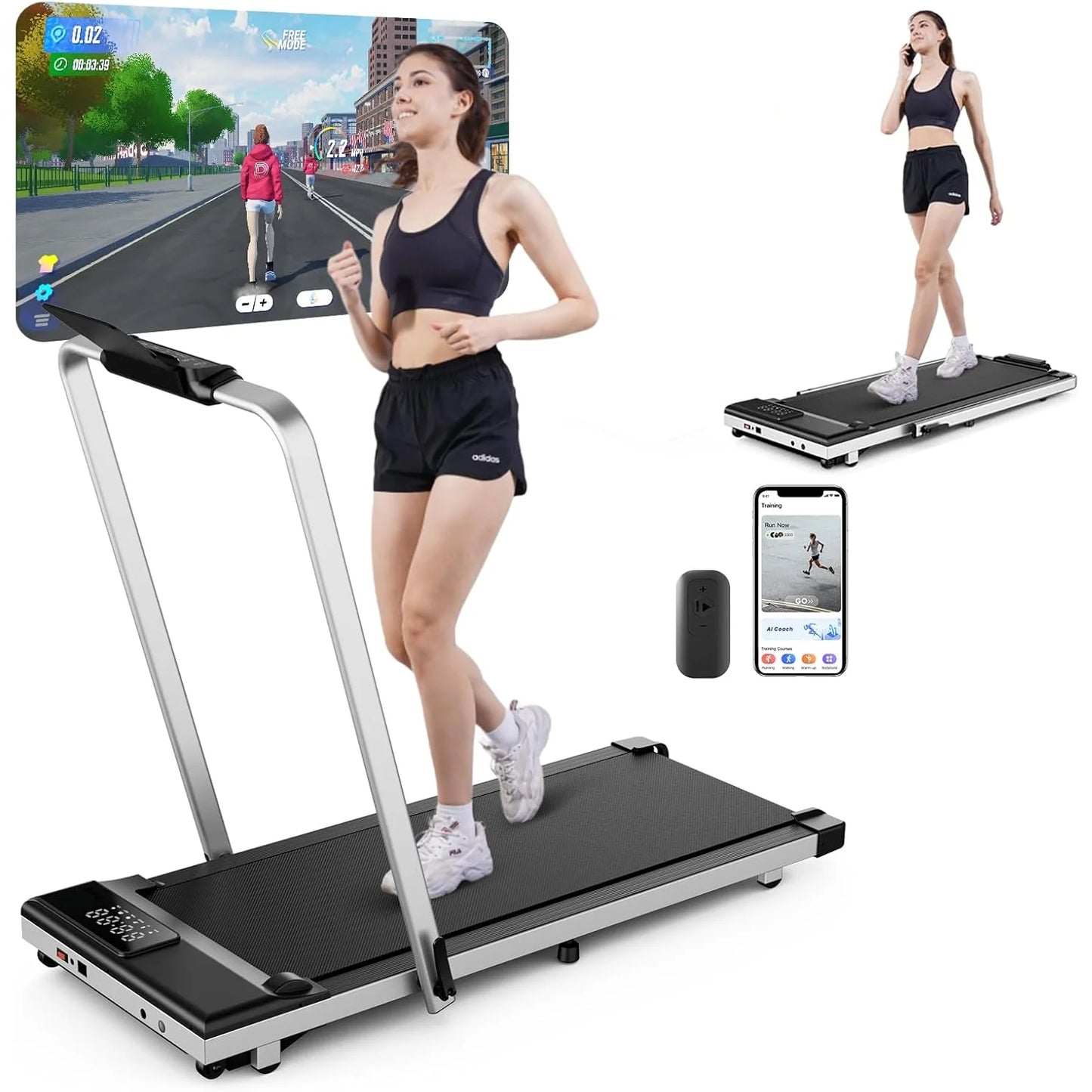 Superun 3in1 Walking Pad Treadmill 300 Lb Capacity 3.0HP HomeOffice