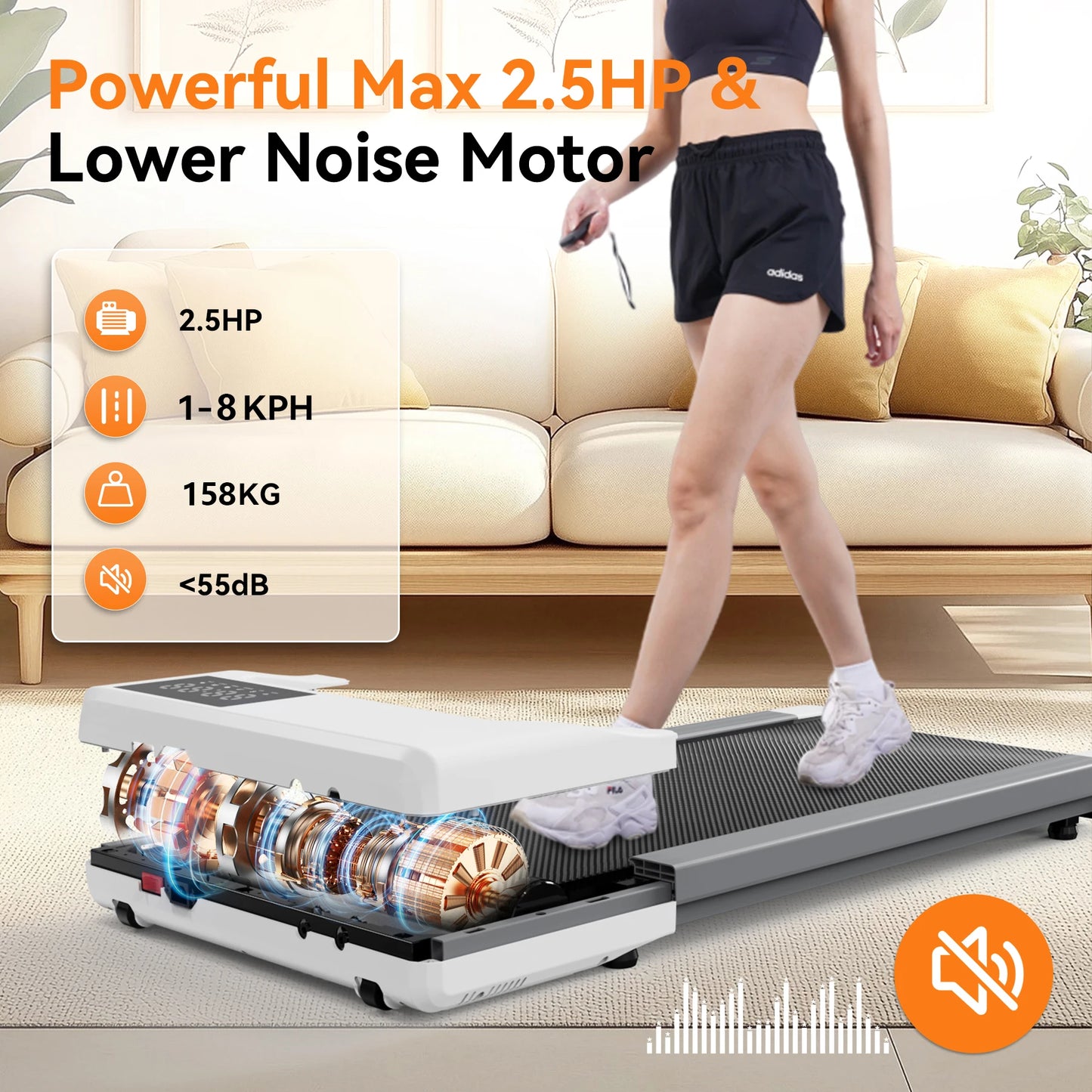 Noned 2.5HP Under Desk Treadmill Walking Pad