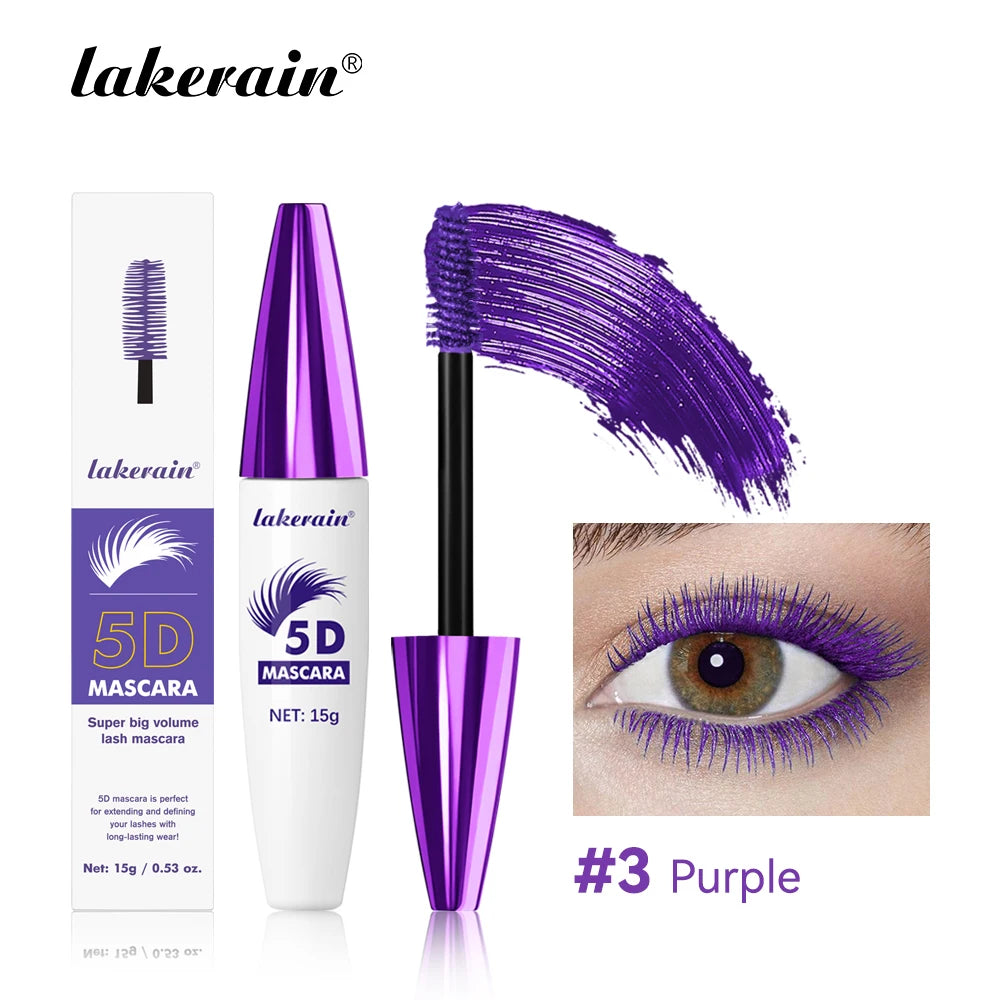 Lakerain 5D Mascara Waterproof Long Lasting Smudge Proof Lengthening