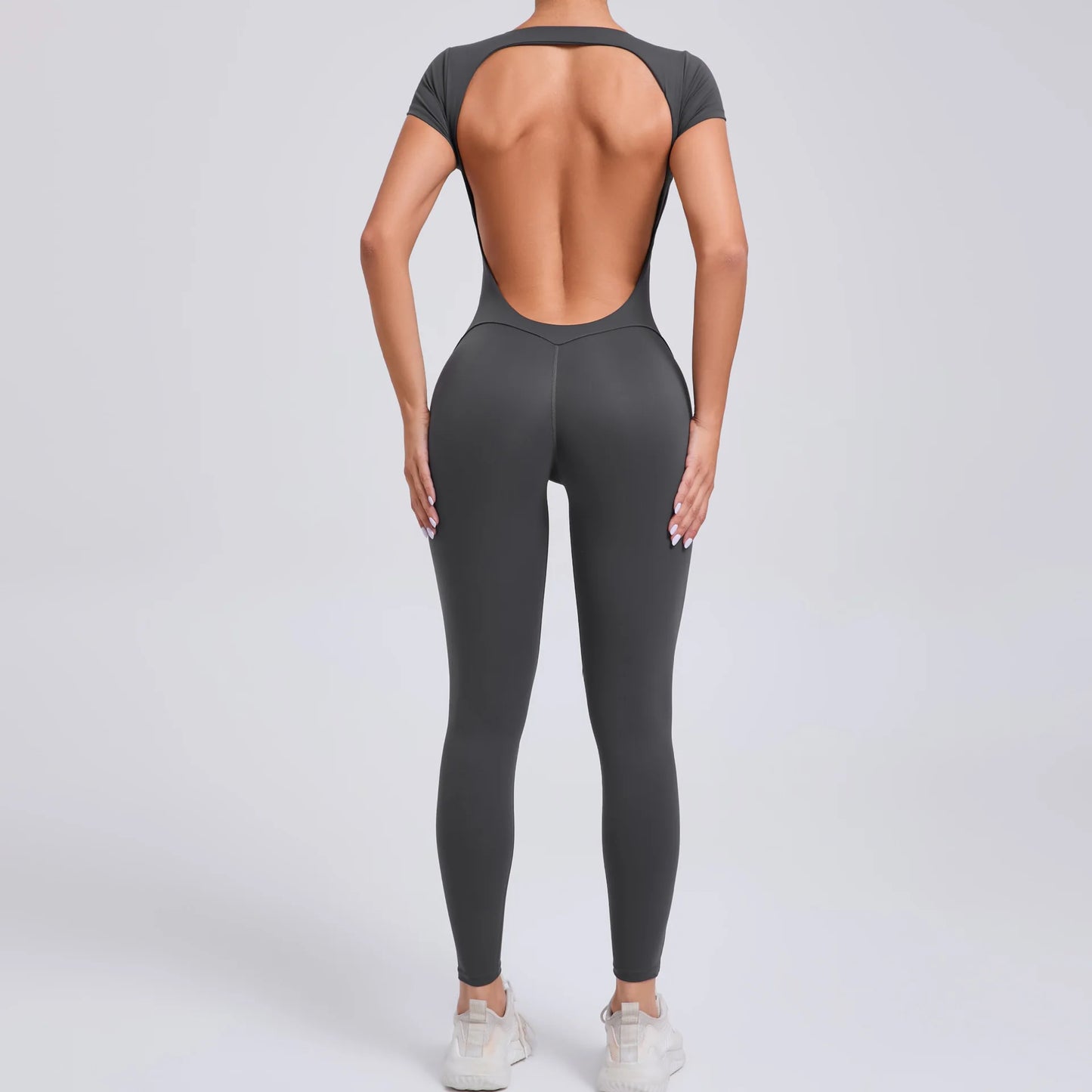 COZOKCN Yoga Jumpsuit Open Back One Piece Women