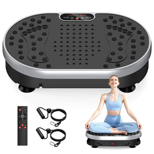HTMM Vibration Plate Exercise Machine 120 Speed Levels 9 Preset Programs