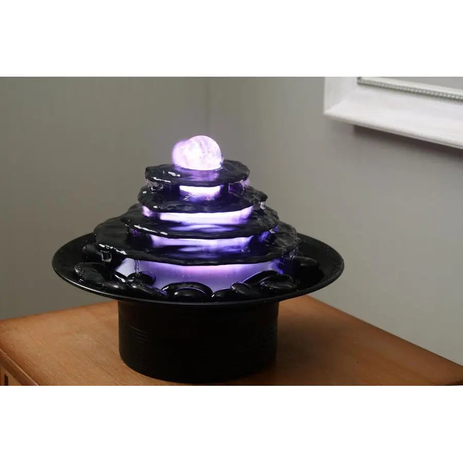 Stone Flake Waterfall Tabletop Fountain