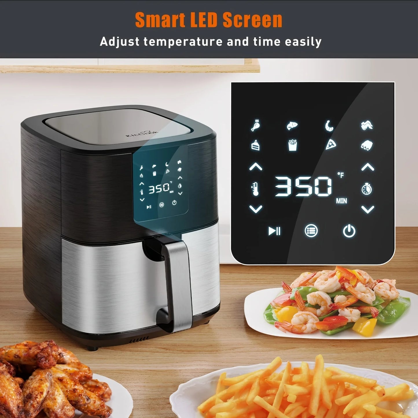 KitCook Air Fryer 1500W With 8 Presets
