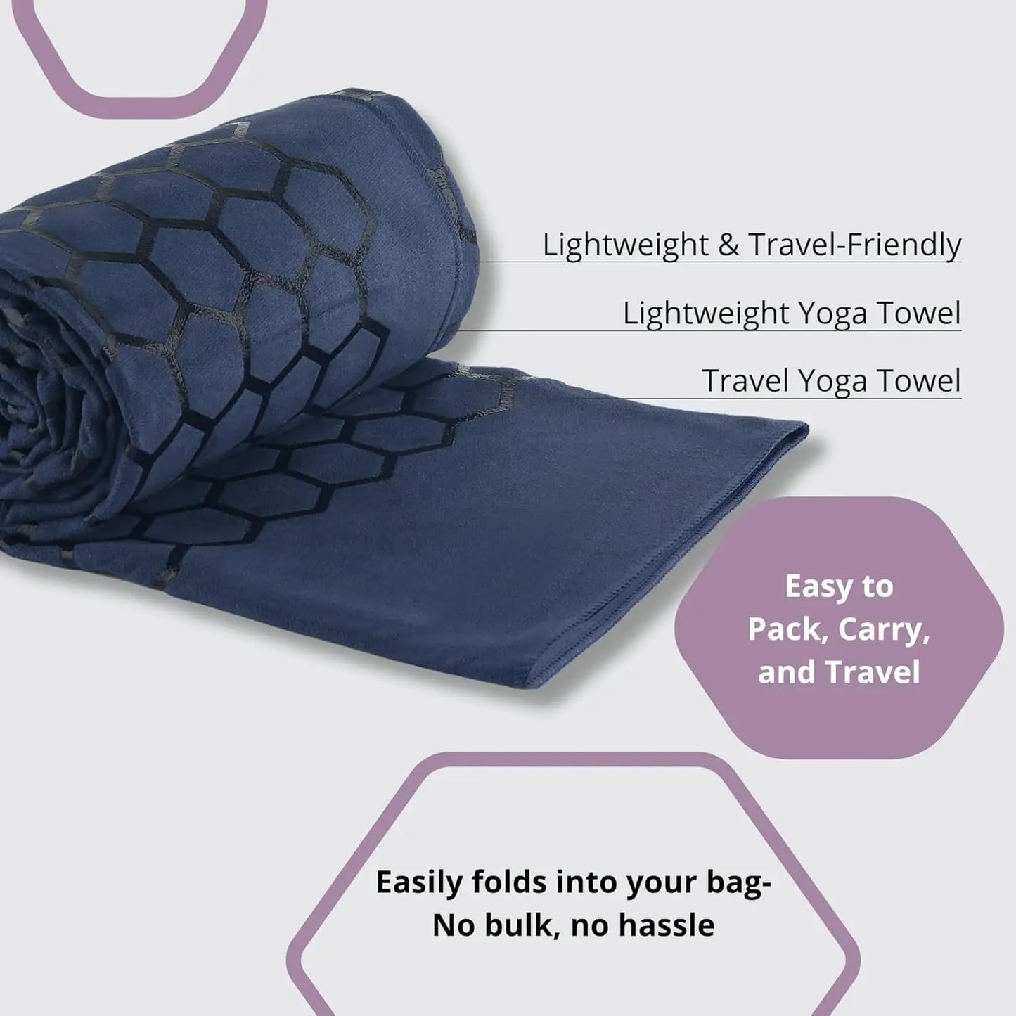 Non Slip Yoga Mat Towel With Honeycomb Grip