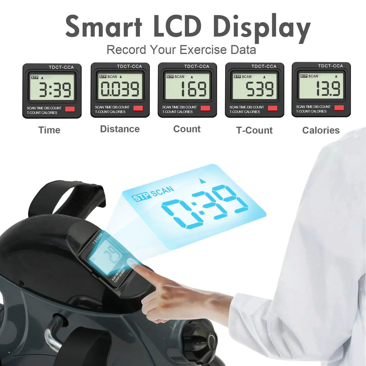 Mini Under Desk Pedal Exerciser Bike With Digital LCD Screen