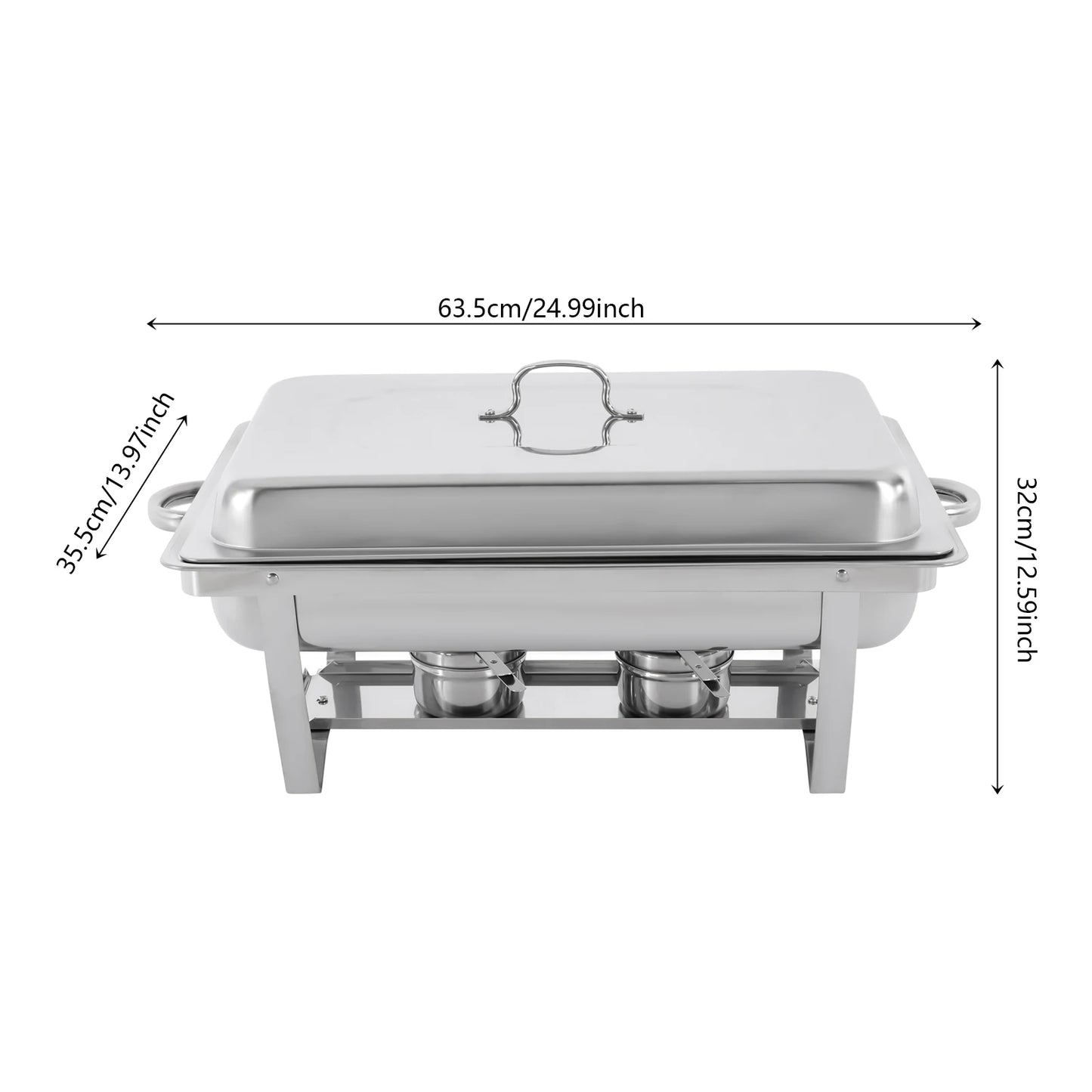 Bymaocar Chafing Dish Buffet Set 3 Grid