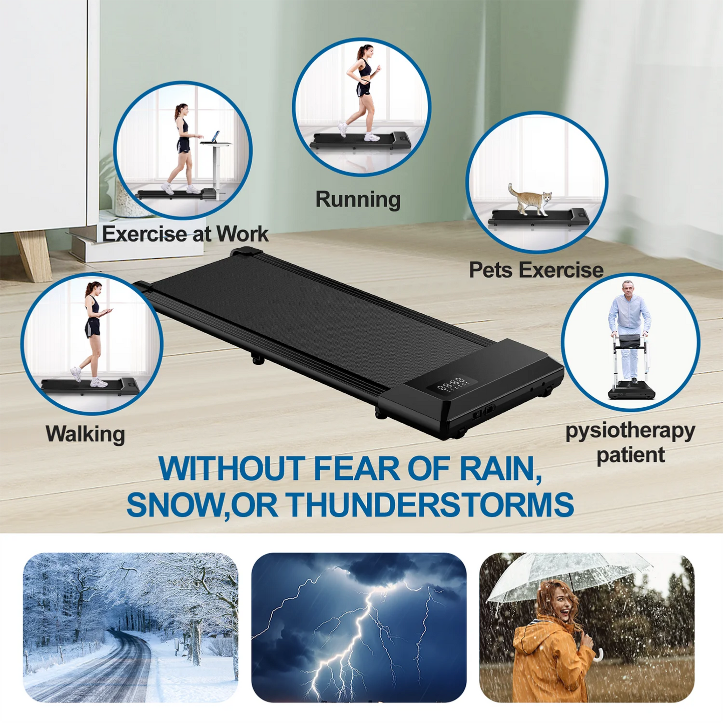 Superun 2.5HP Home Treadmill Walking Running