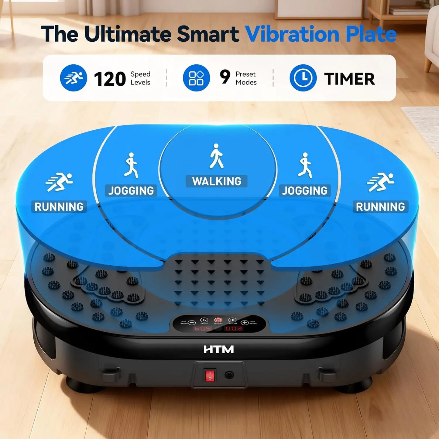 HTMM Vibration Plate 120 Levels 9 Modes Exercise Machine