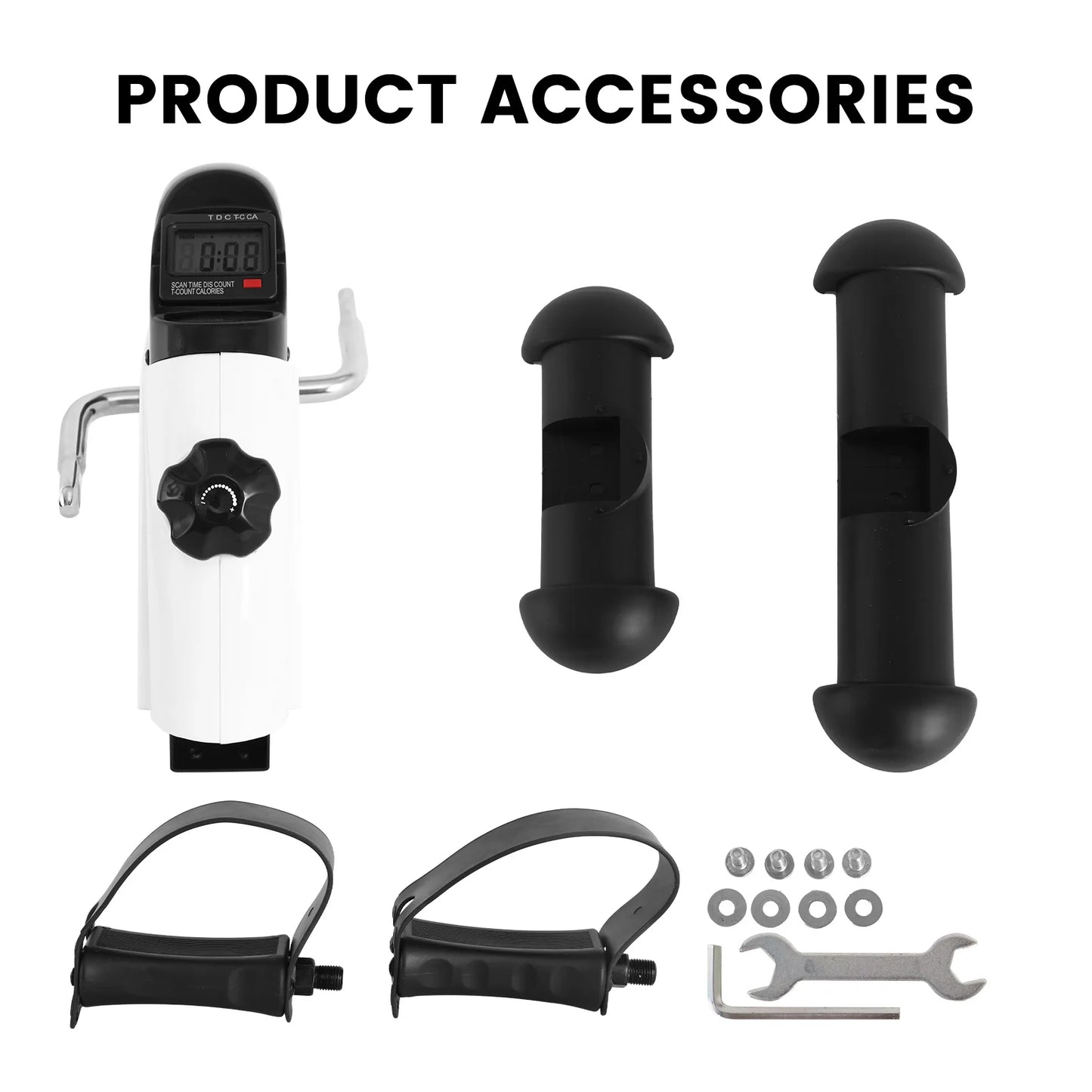 Mini Exercise Bike Multi-Function Stepper Digital Under Desk LCD Screen Display Training Pedal Exerciser Peddler for Leg Arm