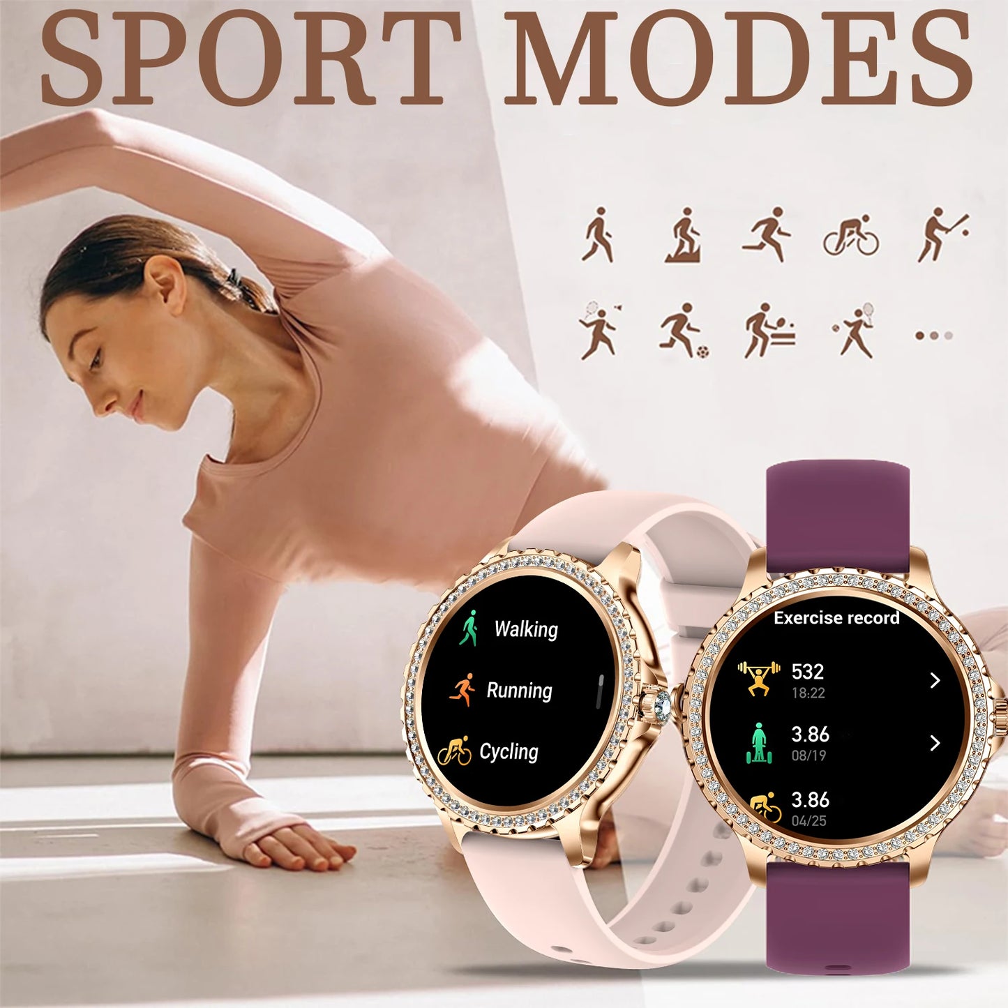 INNOFOVO Women Smartwatch Touchscreen Fitness Tracker With Wireless Calls