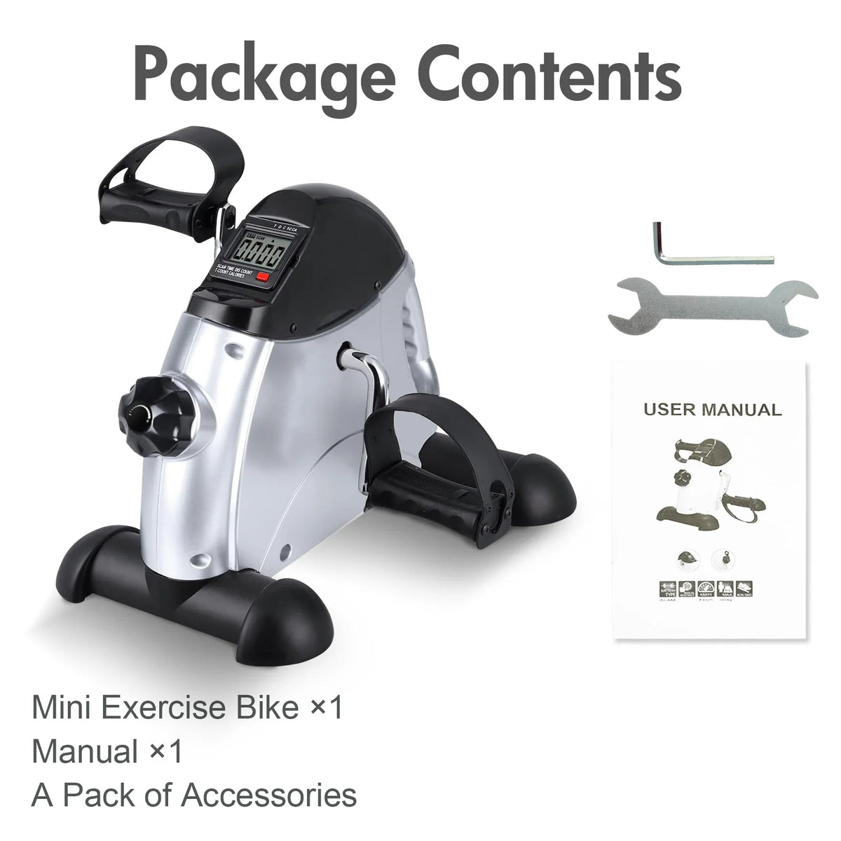 Mini Under Desk Pedal Exerciser Bike With Digital LCD Screen
