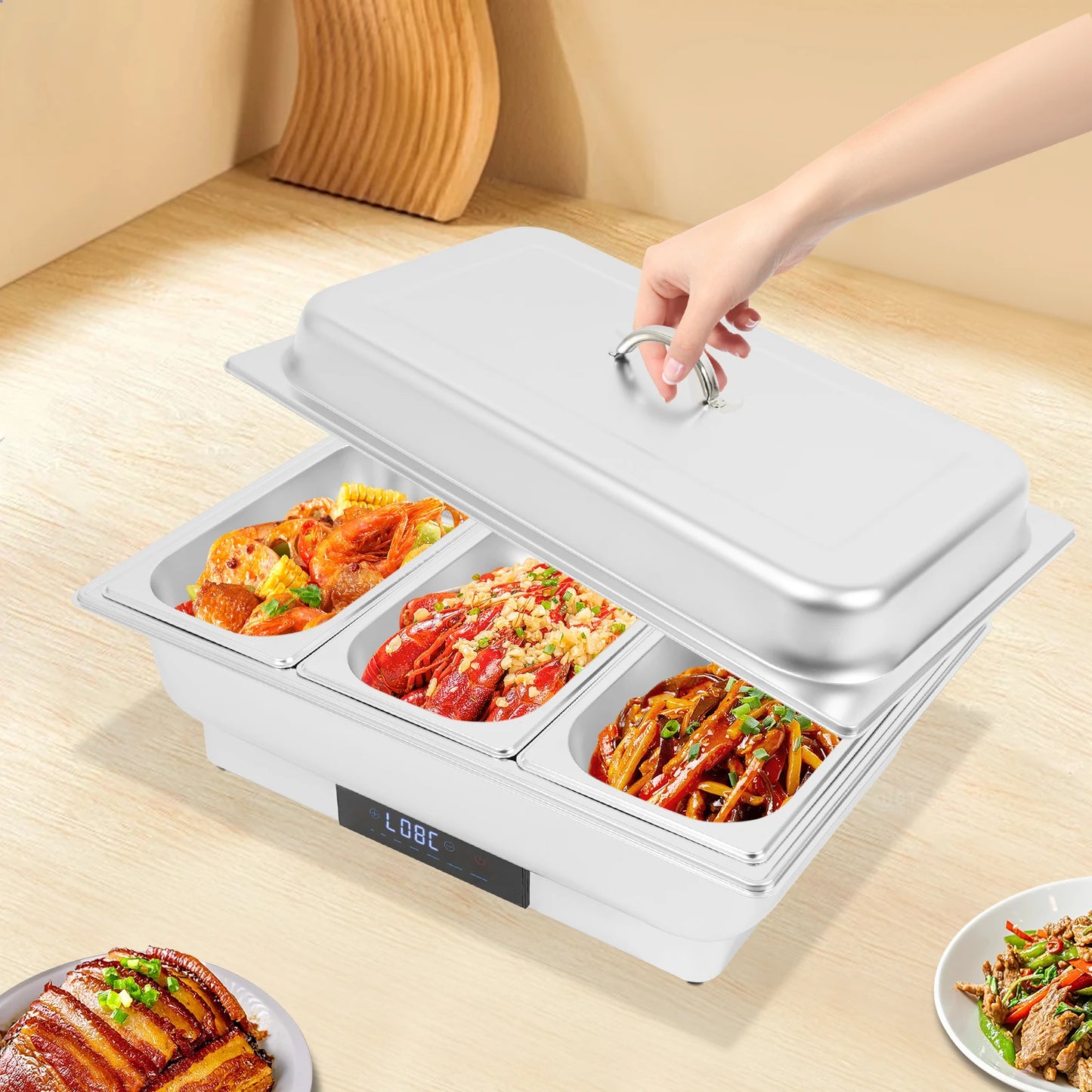 Bymaocar Electric Chafing Dish Buffet Warmer