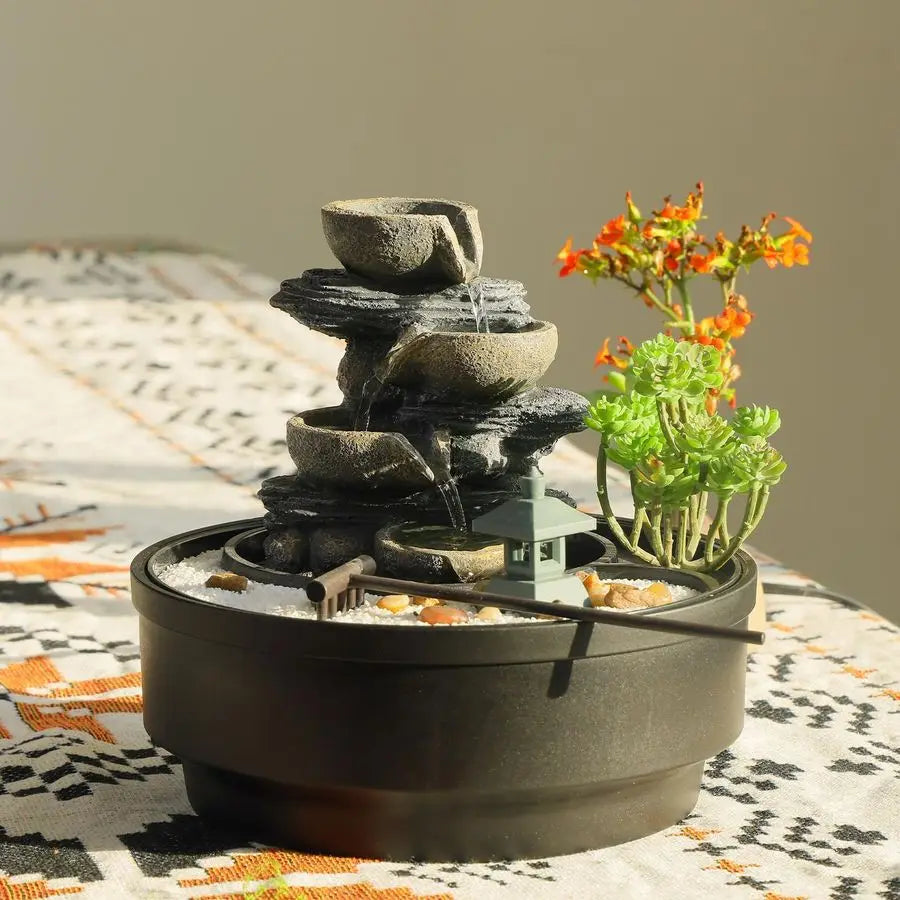 Tabletop Water Fountain Zen Pagoda