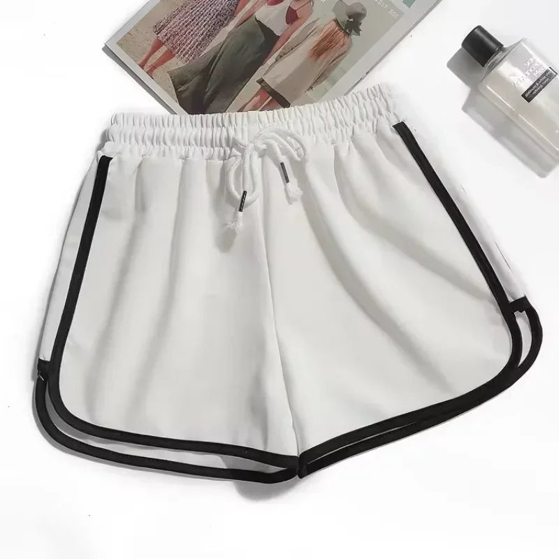 Striped Sports Shorts Women Loose Wide Leg