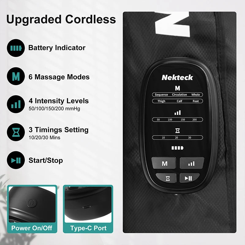 Nekteck Air Pressure Leg Massager Calf and Foot Kneading Massage