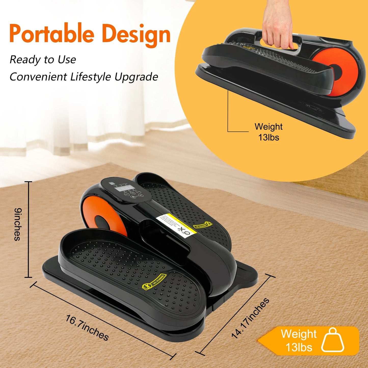 GamewiuHign Under Desk Elliptical Exerciser