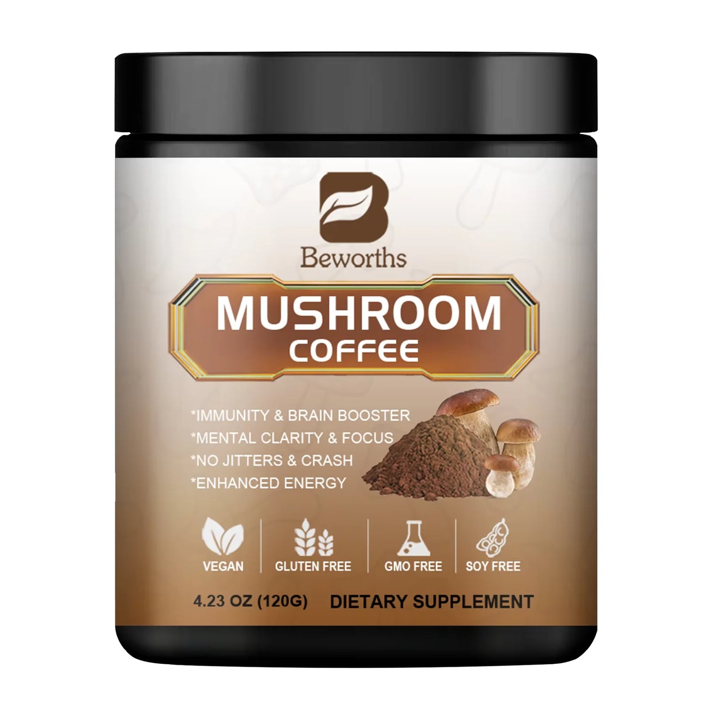 Beworths Mushroom Coffee Immunity Focus Memory