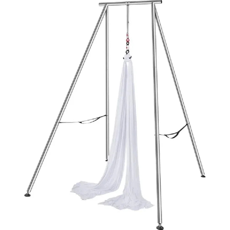 VEVOR Aerial Yoga Frame & Yoga Hammock, 9.67 ft Height Professional Yoga Swing Stand Comes with 6.6 Yards Aerial Hammock, Max 55