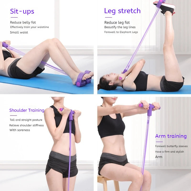 Six Tube Resistance Band Set for Fitness