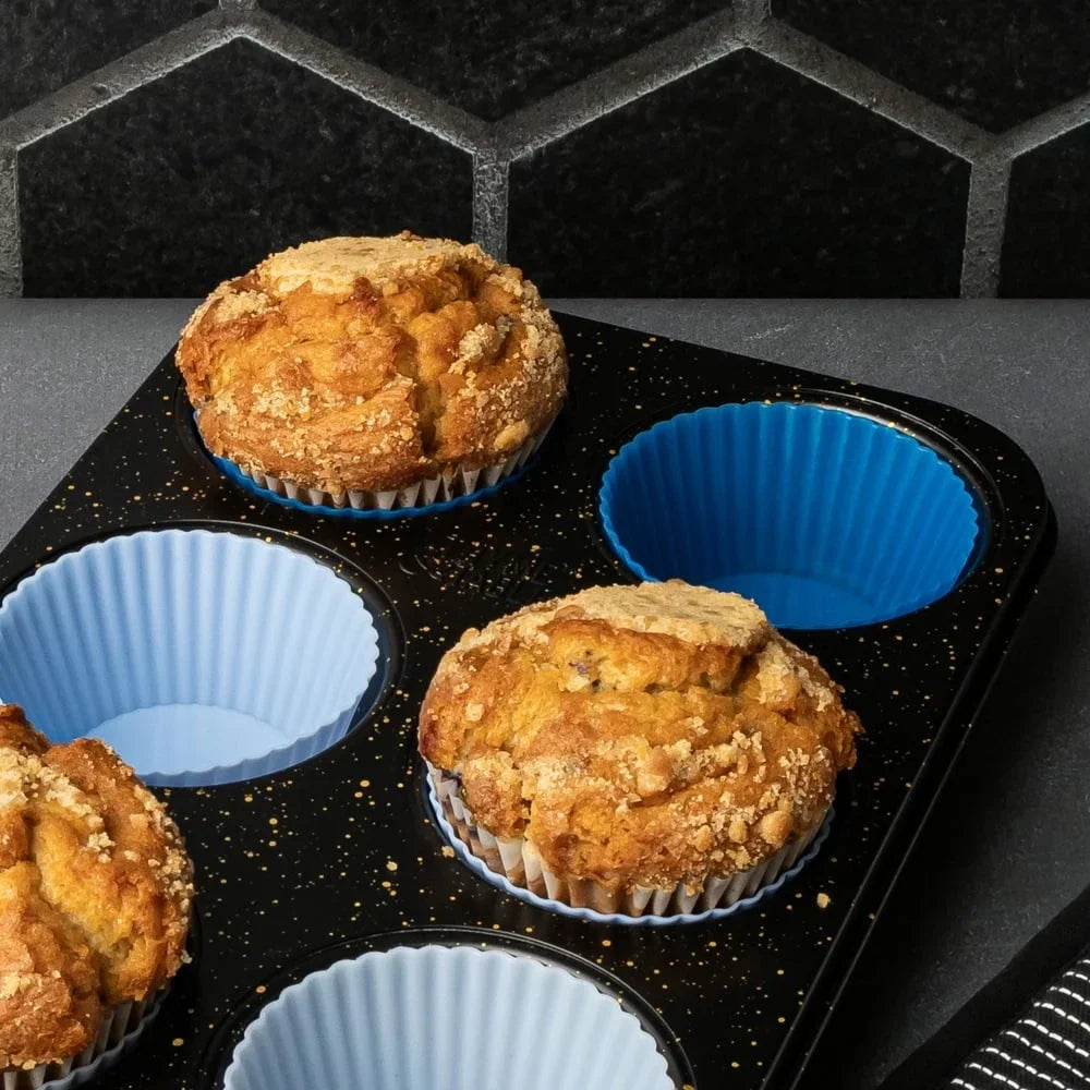 Silicone Muffin Pan With Liners And Aluminized Steel Tray