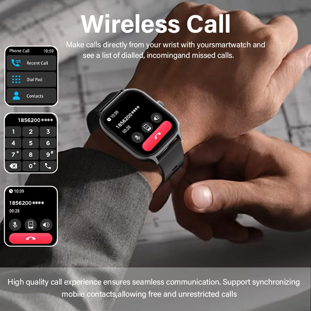 LAXASFIT Smartwatch Bluetooth Calling Voice Assistant 100 Sports Android Ios