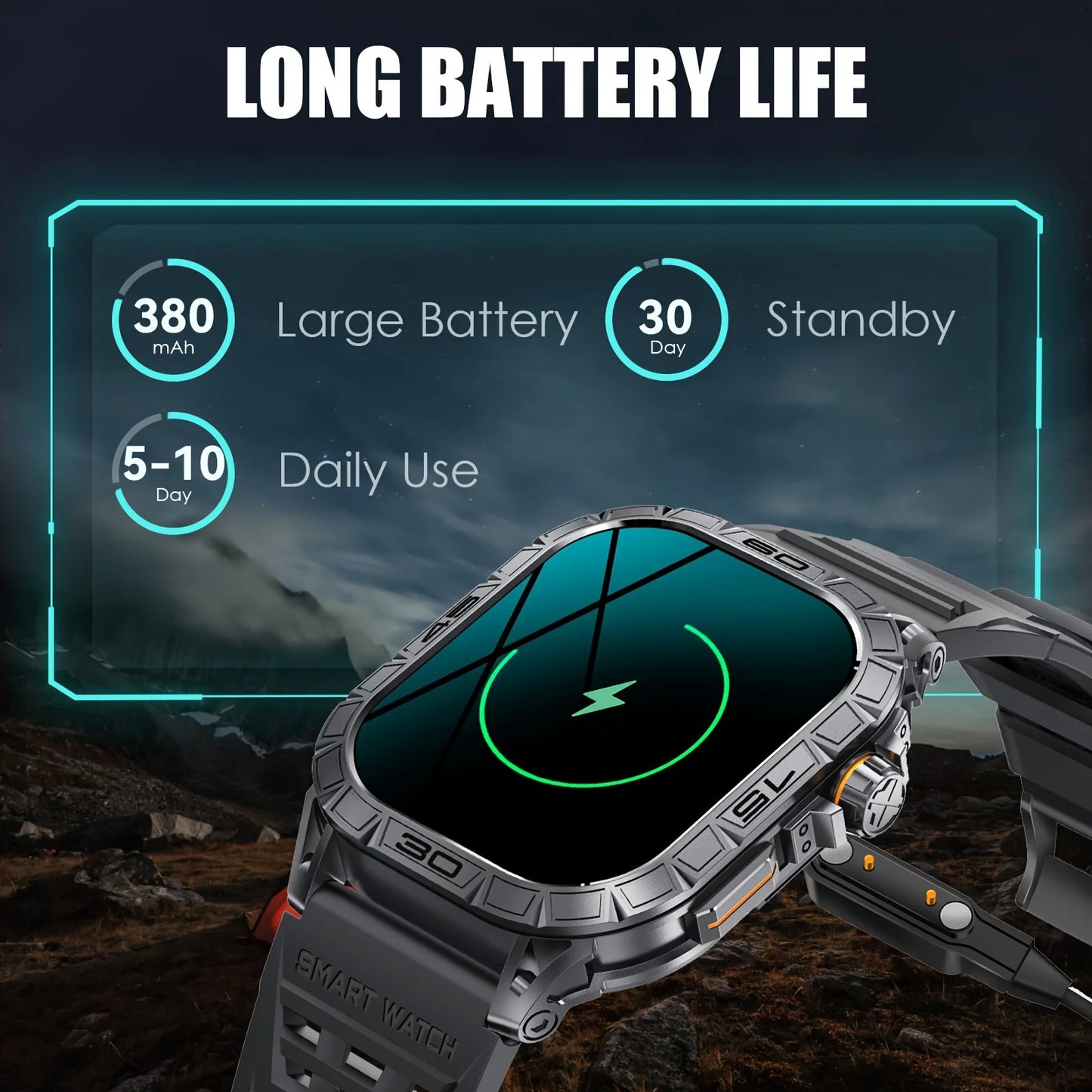LaNikar K63 Smart Watch IP68 Waterproof Bluetooth Heart Rate Blood Pressure