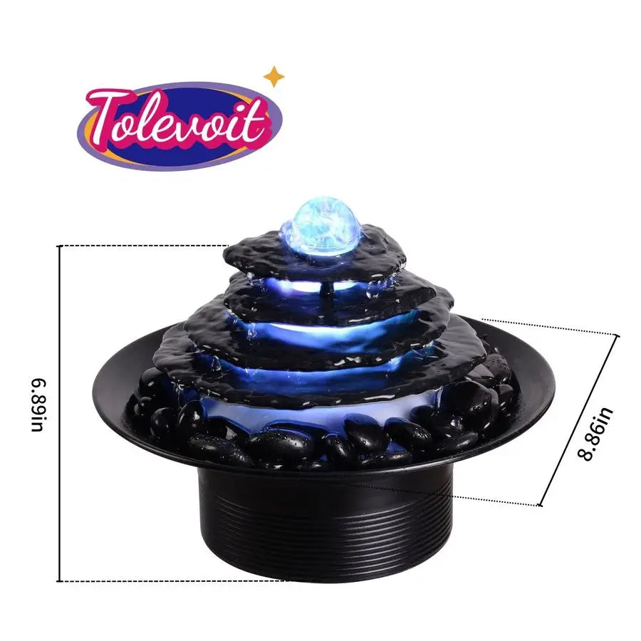 Stone Flake Waterfall Tabletop Fountain