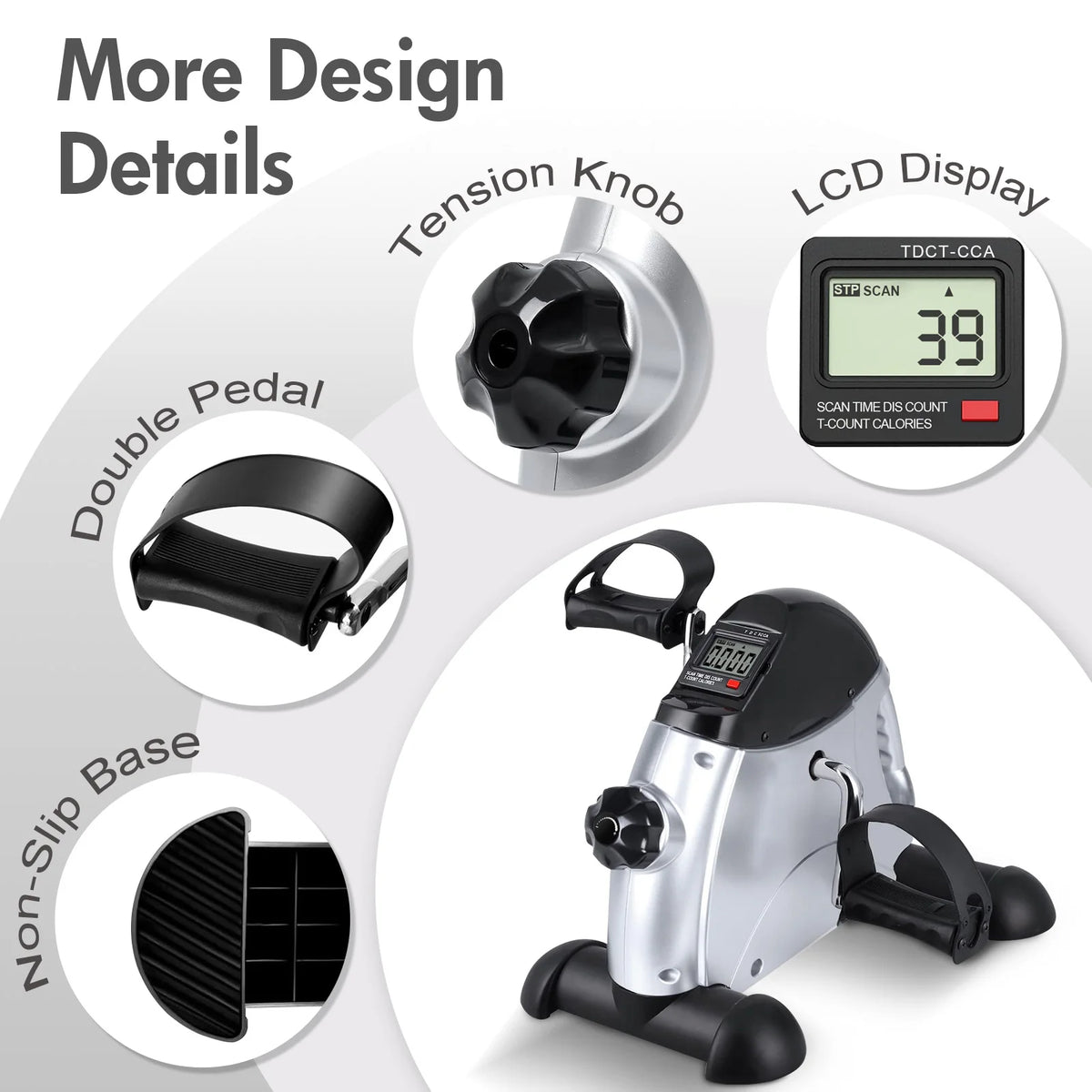 Mini Under Desk Pedal Exerciser With Digital Screen