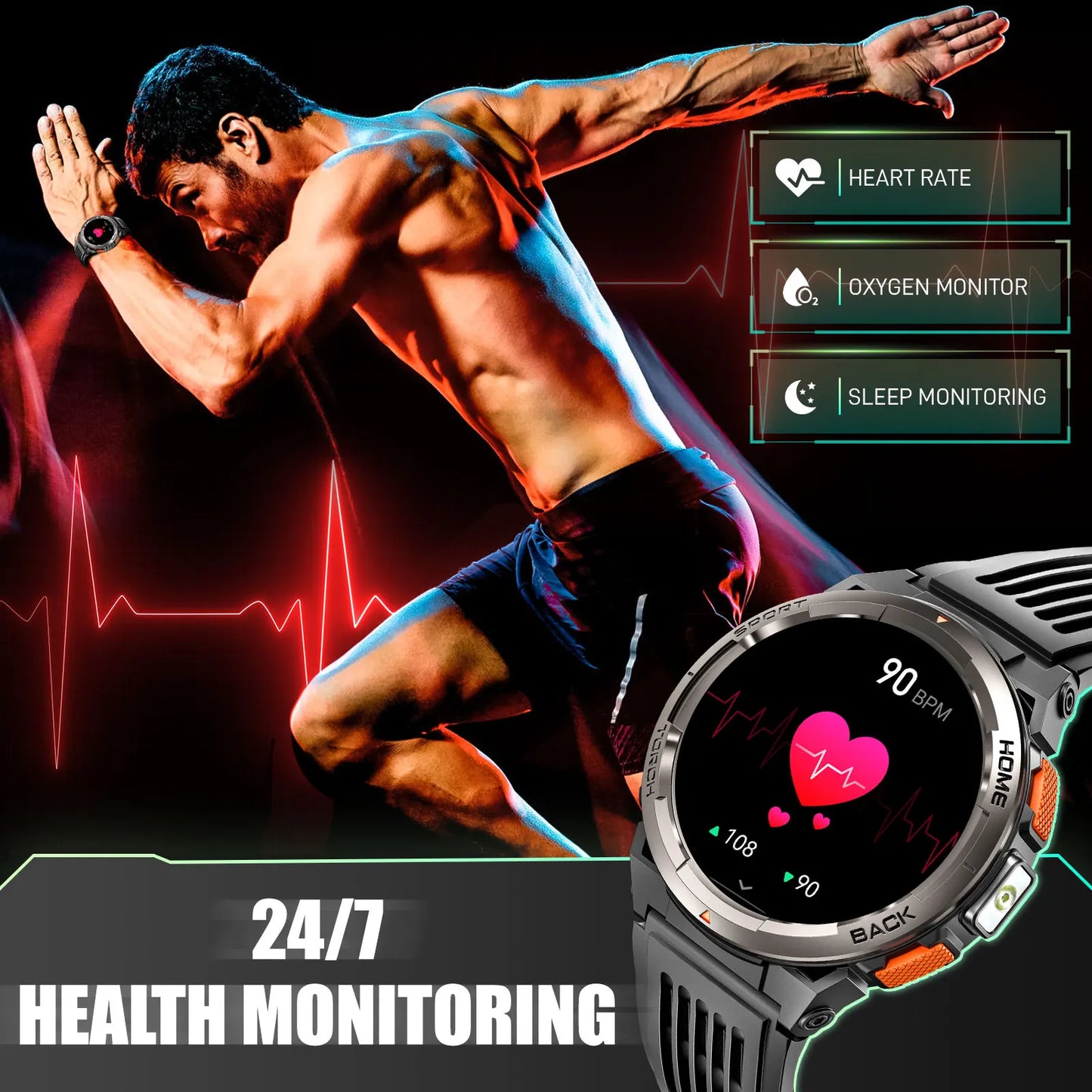 EIGIIS KE5 Smartwatch 3ATM Waterproof With Compass And Altitude Barometer