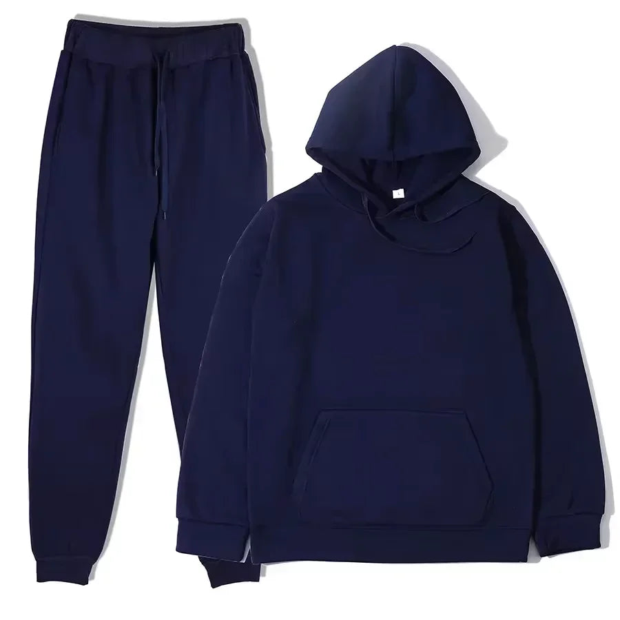 Winter Tracksuit Women Two Piece Set Hooded Sweatpants