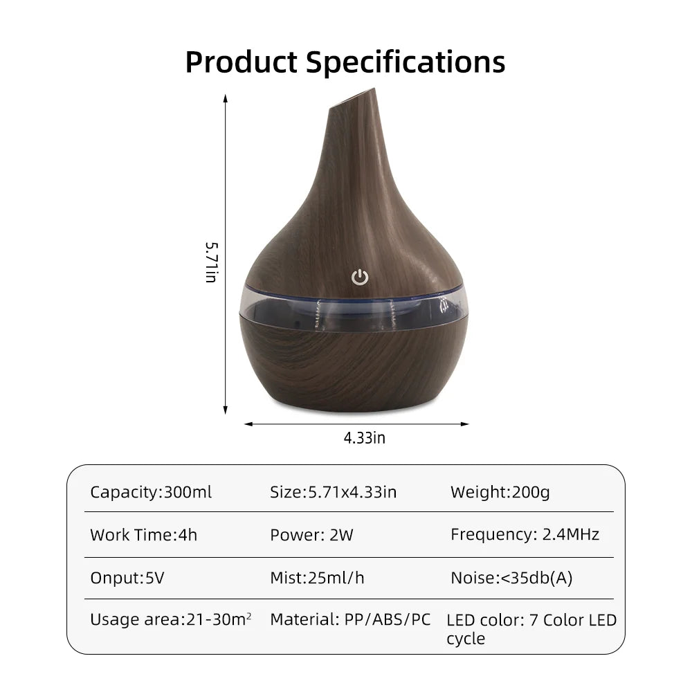 OIMG USB Essential Oil Diffuser Humidifier LED Aromatherapy Remote
