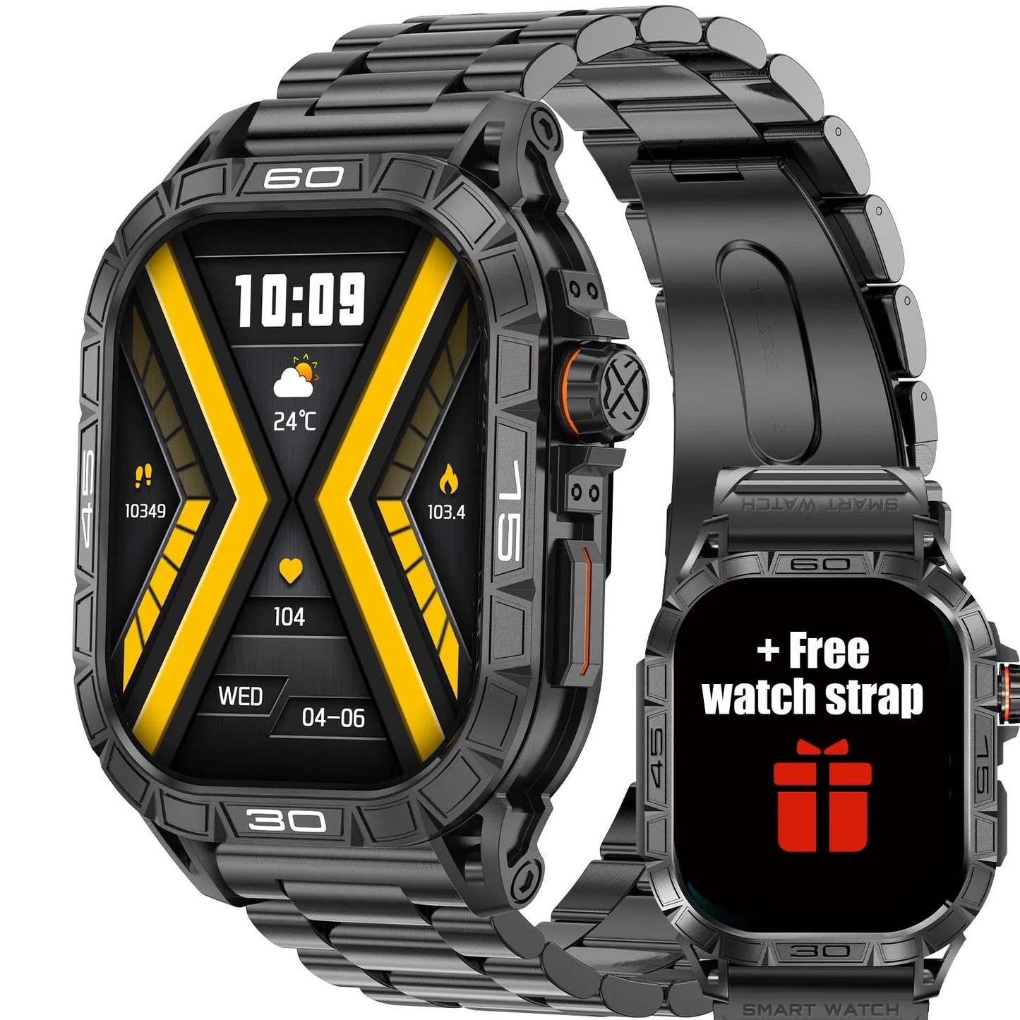 LaNikar K63 Smart Watch IP68 Waterproof Bluetooth Heart Rate Blood Pressure