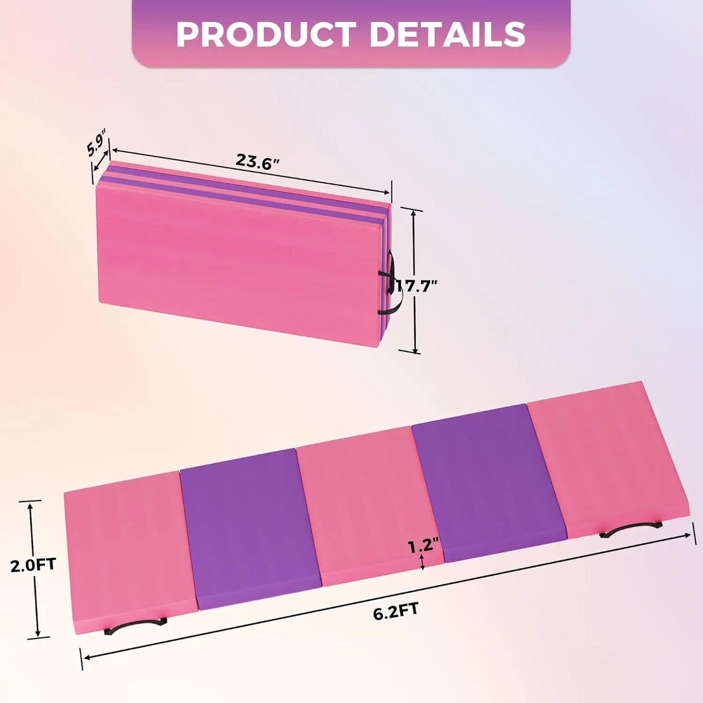 TWISTER.CK Folding Gym Mat Extra Firm High Density Foam Non Slip