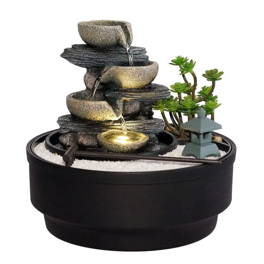 Tabletop Water Fountain Zen Pagoda