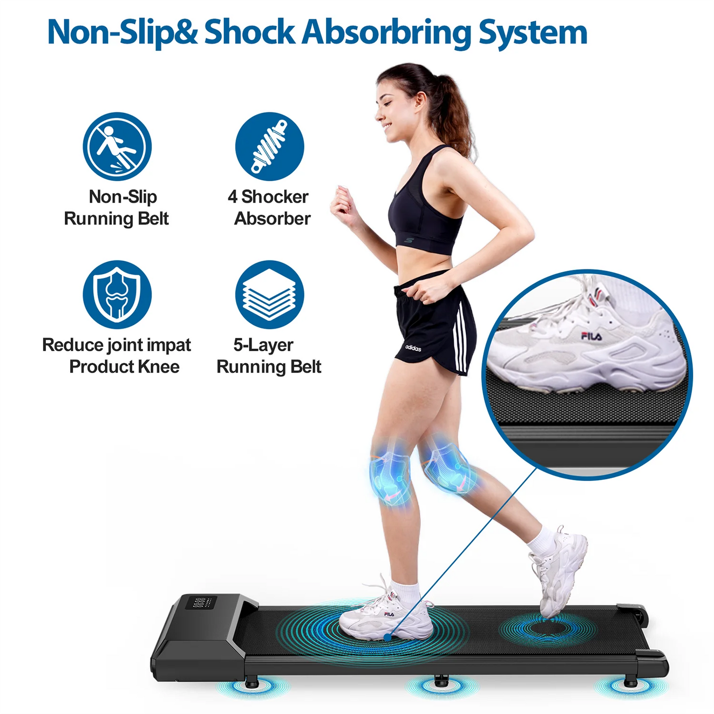 Superun 2.5HP Home Treadmill Walking Running