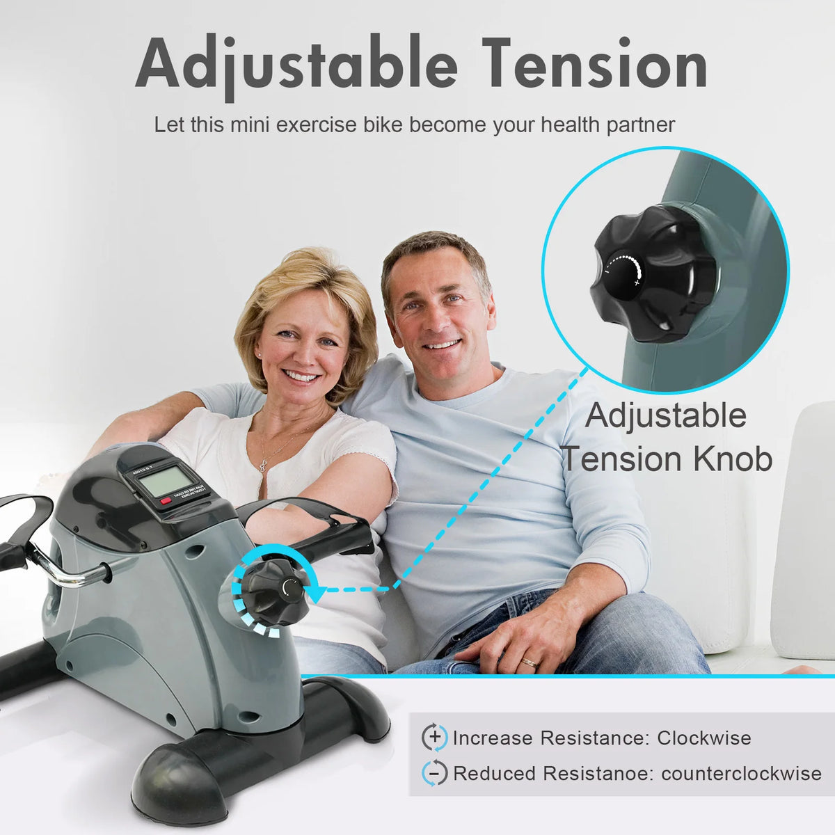 Mini Under Desk Pedal Exerciser Bike With Digital LCD Screen