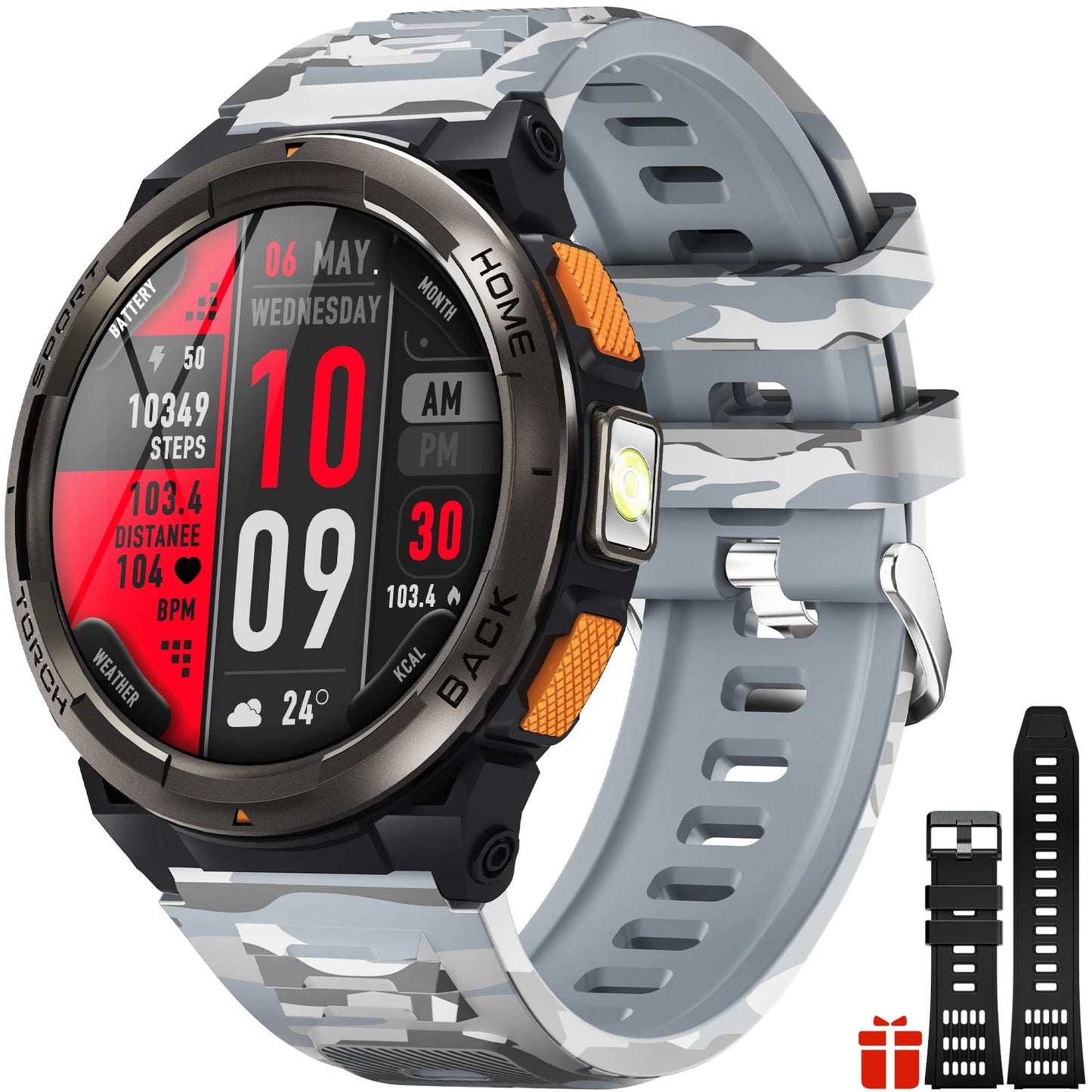 EIGIIS KE5 Smartwatch 3ATM Waterproof With Compass And Altitude Barometer