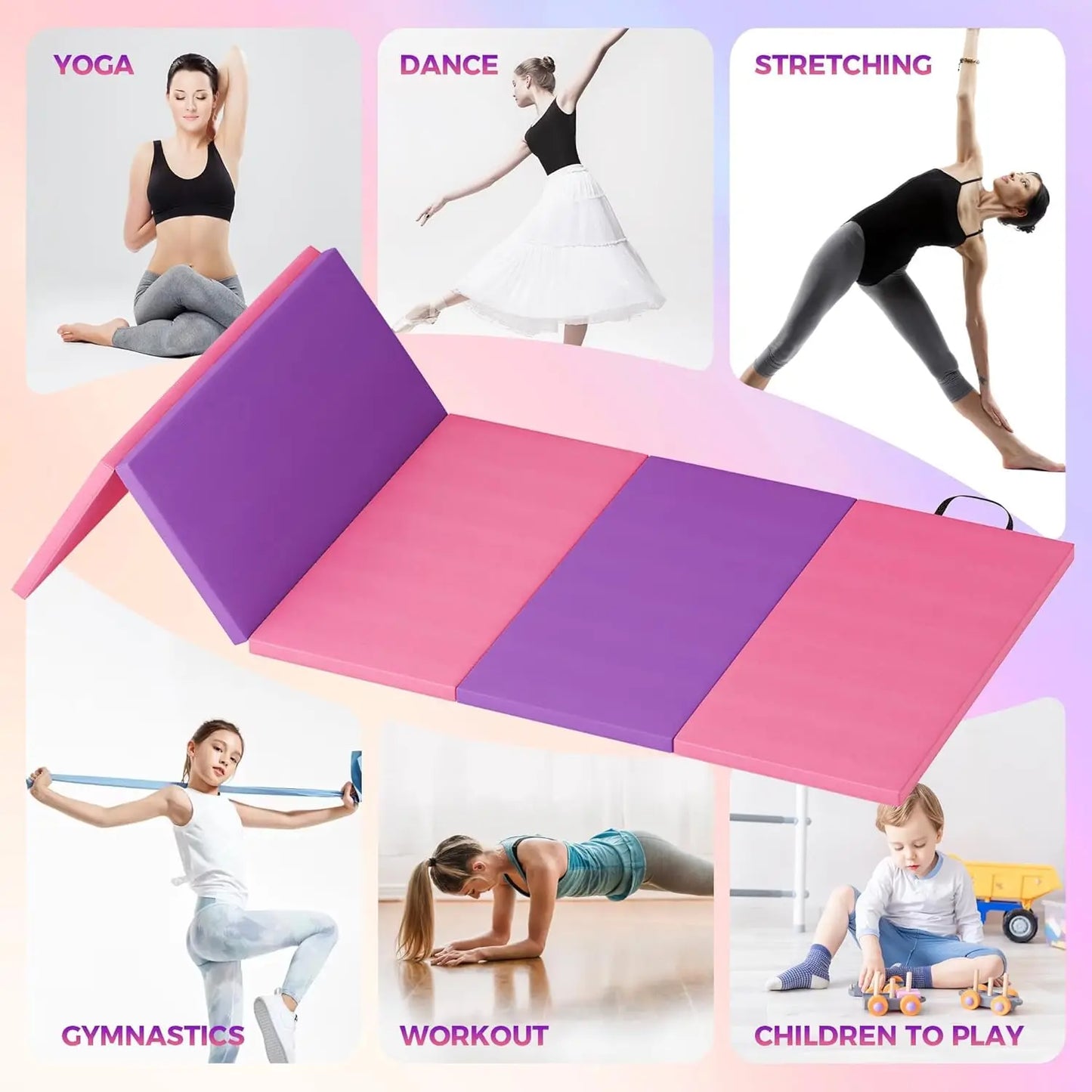 TWISTER.CK Folding Gym Mat Extra Firm High Density Foam Non Slip