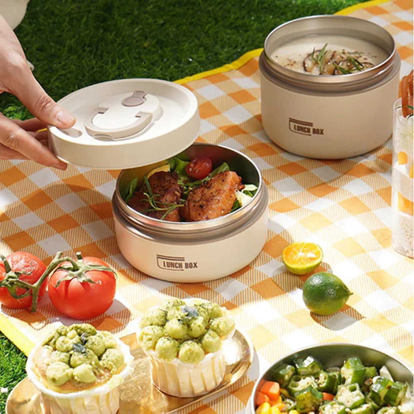 Thermal Lunch Box Leakproof Folding Handle