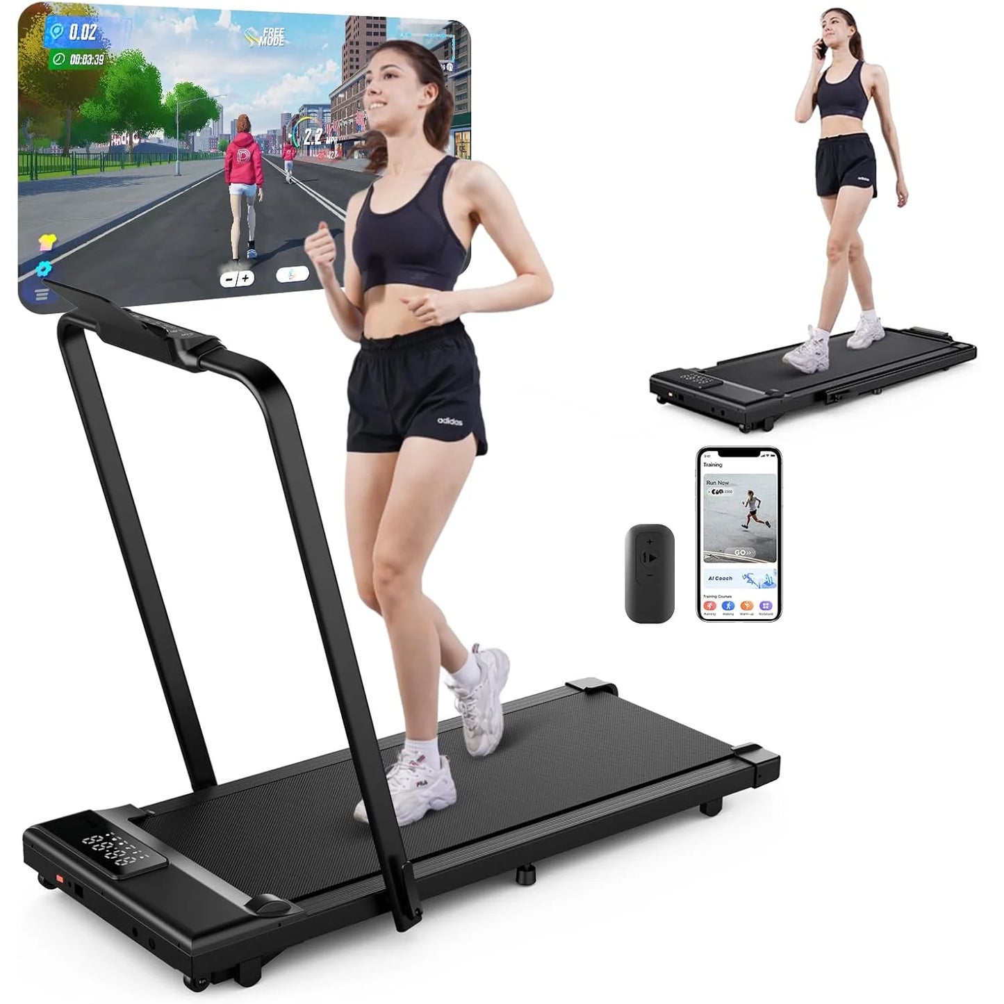 Superun 3in1 Walking Pad Treadmill 300 Lb Capacity 3.0HP HomeOffice