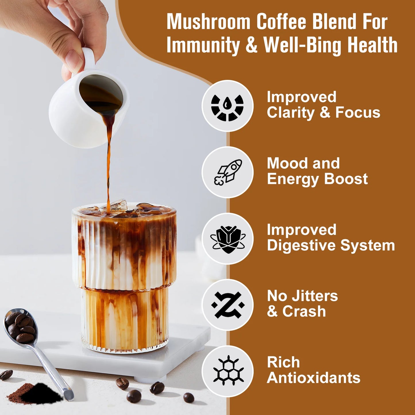 Beworths Mushroom Coffee Immunity Focus Memory