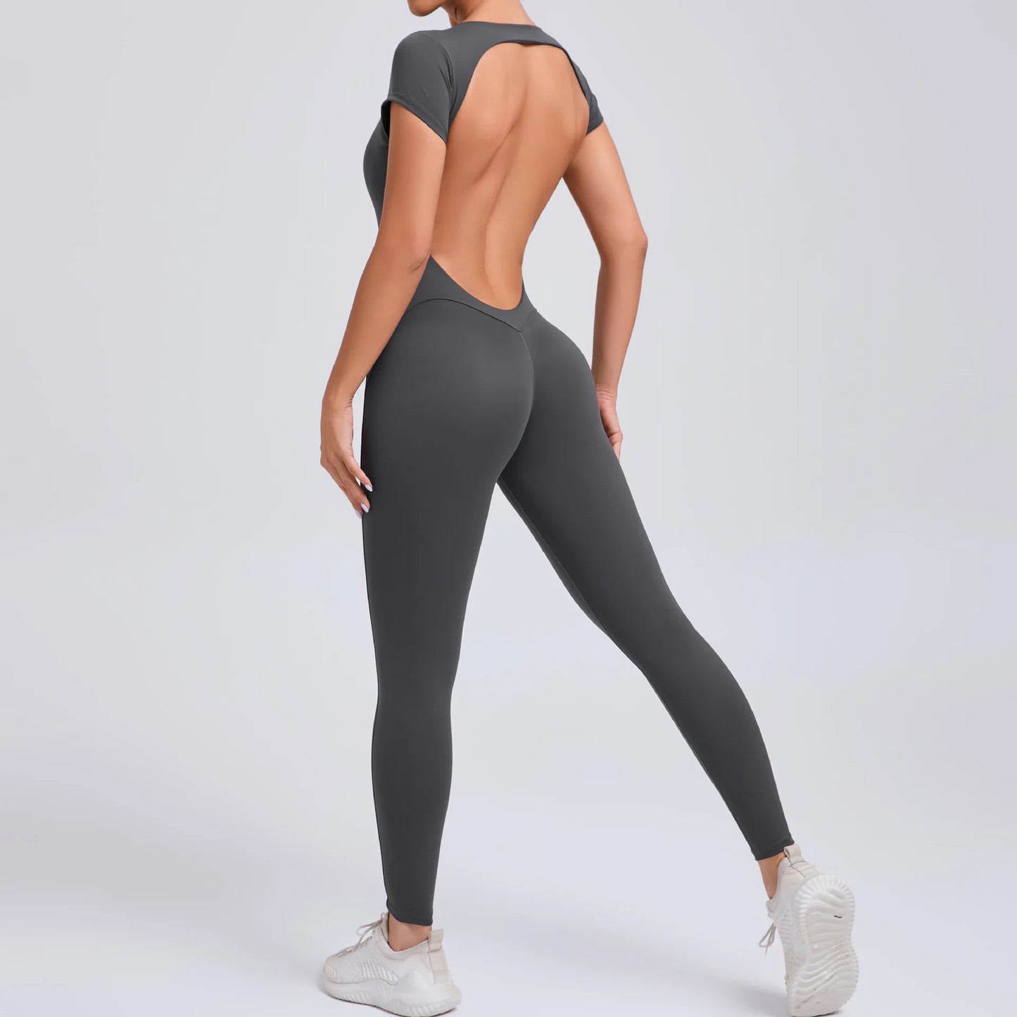 COZOKCN Yoga Jumpsuit Open Back One Piece Women