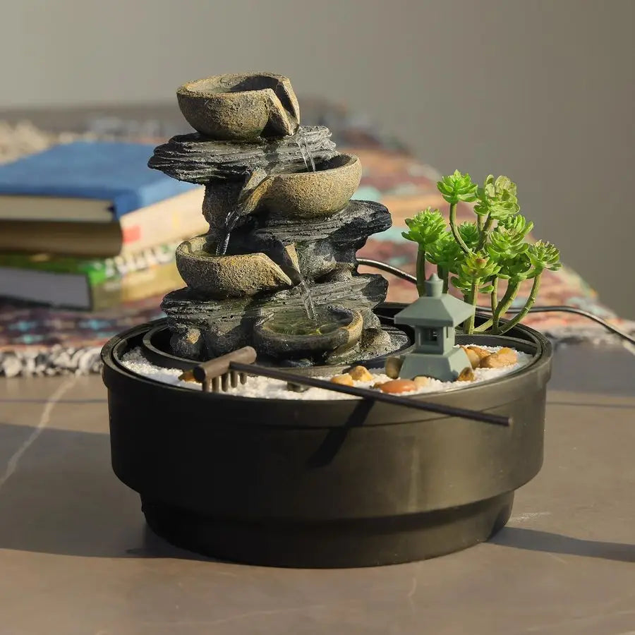 Tabletop Water Fountain Zen Pagoda