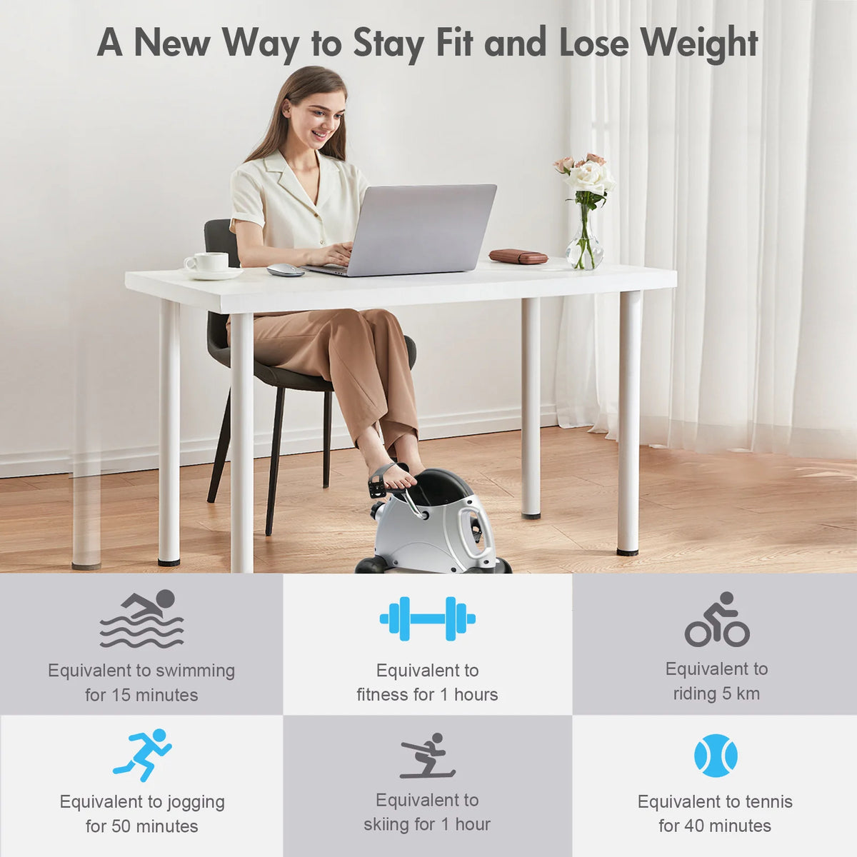 Mini Under Desk Pedal Exerciser With Digital Screen